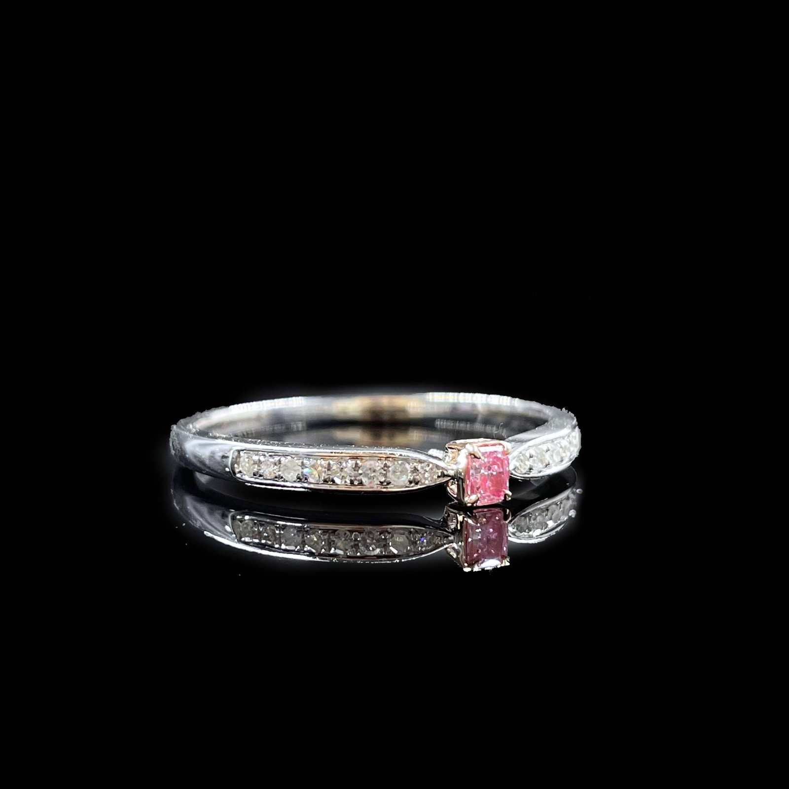 14k Gold 0.17 Ctw Natural Pink Diamond & Diamond Ring - 2