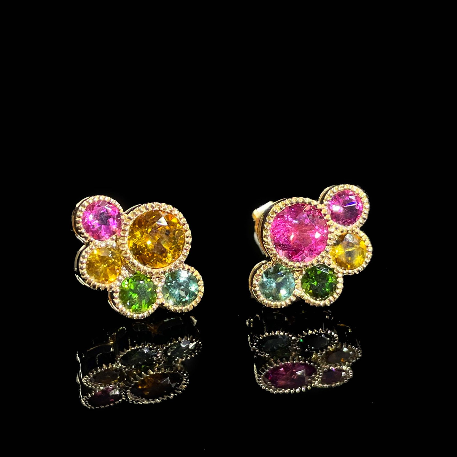 14k Gold 2.6 Ct Natural Tourmaline Earrings - 3