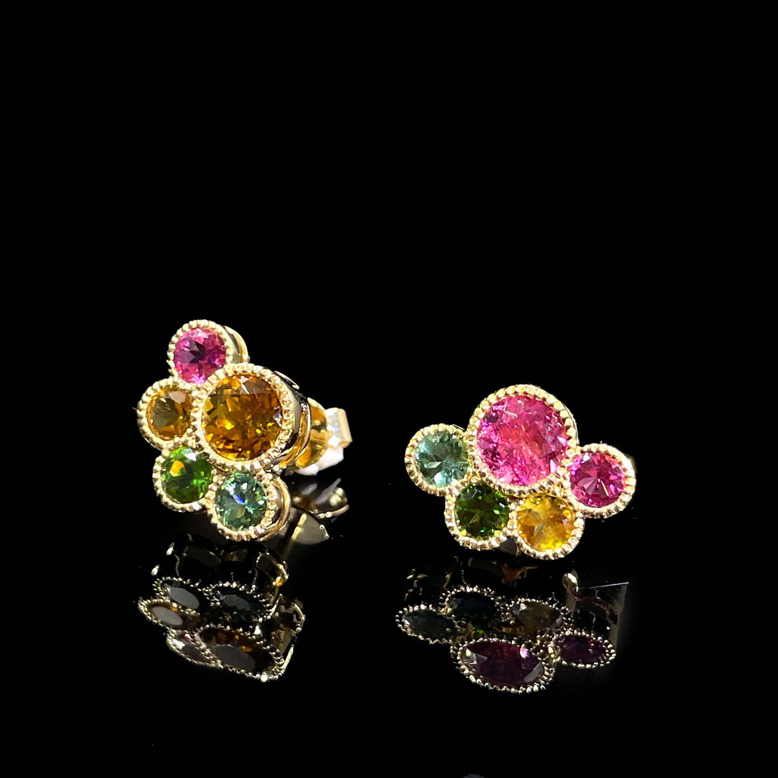14k Gold 2.6 Ct Natural Tourmaline Earrings - 4
