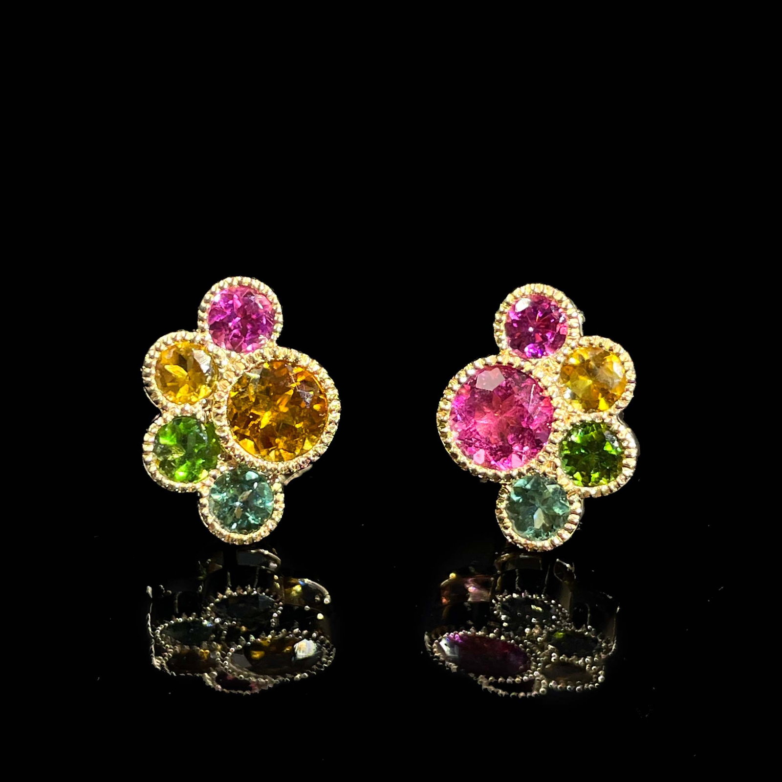 14k Gold 2.6 Ct Natural Tourmaline Earrings - 6