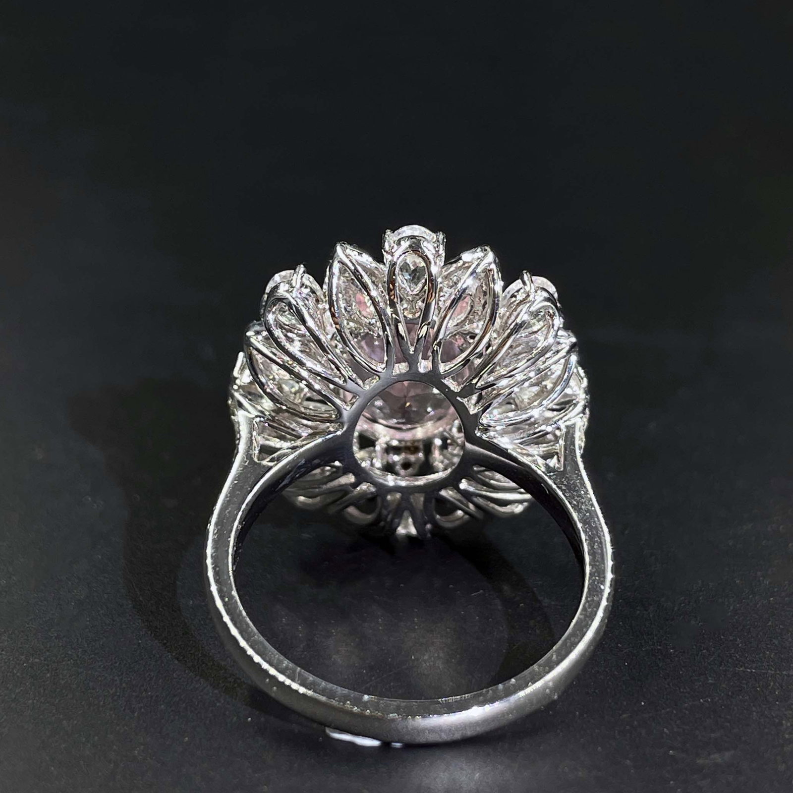 14k Gold 4.8 Ctw Natural Morganite & Sapphire Ring - 4