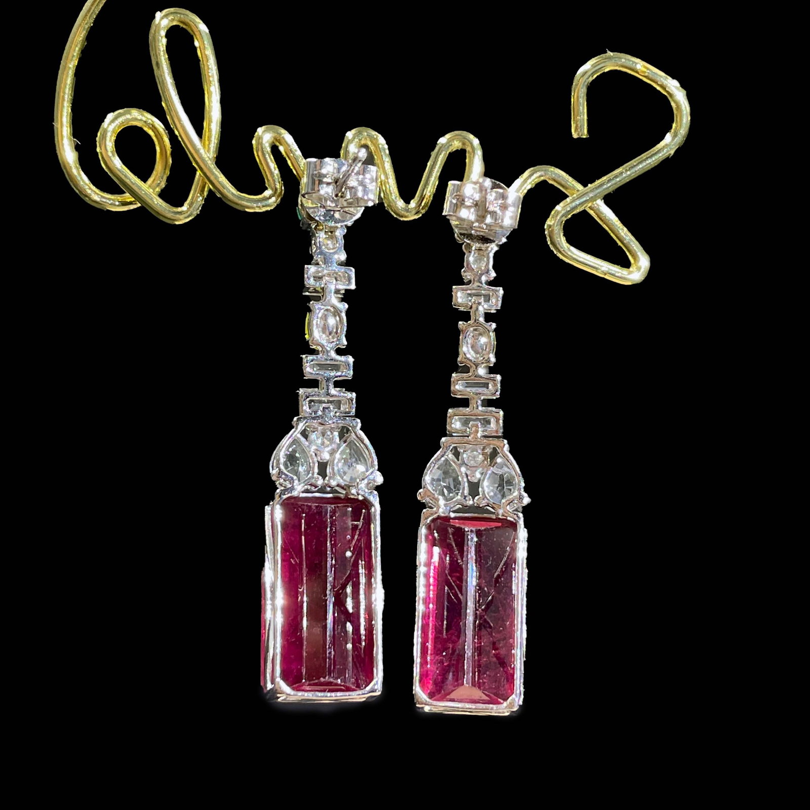 14k Gold 10 Ct Natural Tourmaline & Coloured Gemstone Earrings - 3