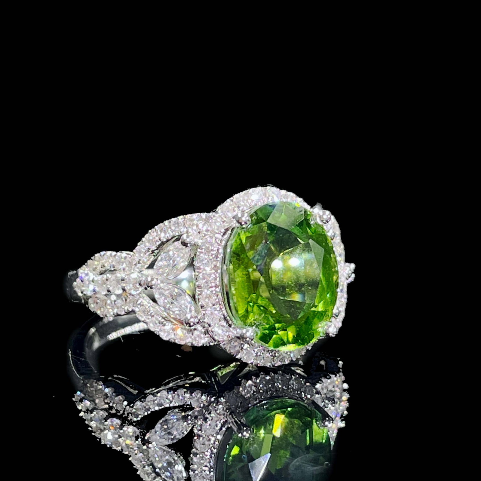 14k Gold 4.58 Ctw Natural Tourmaline & Diamond Ring - 2