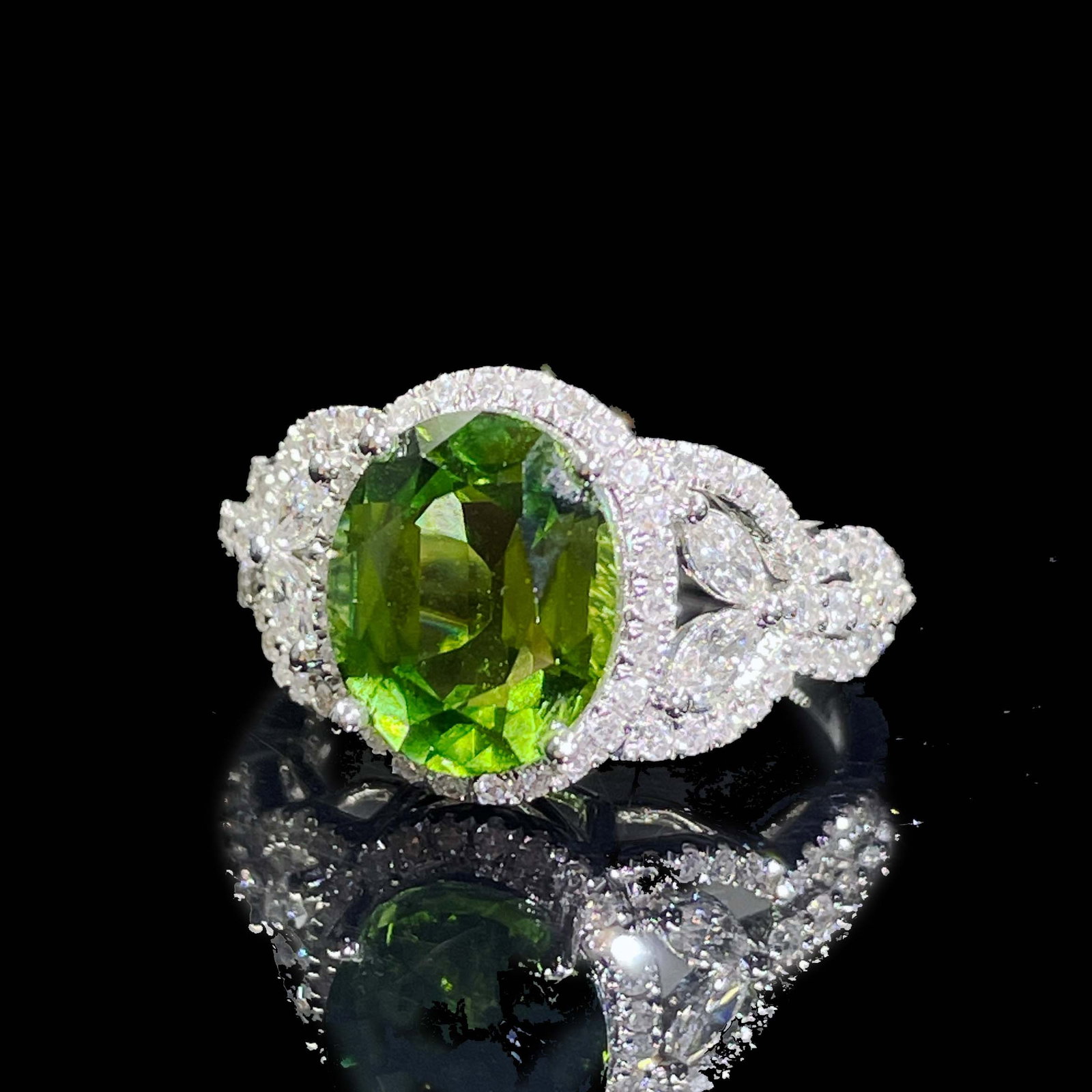 14k Gold 4.58 Ctw Natural Tourmaline & Diamond Ring - 3
