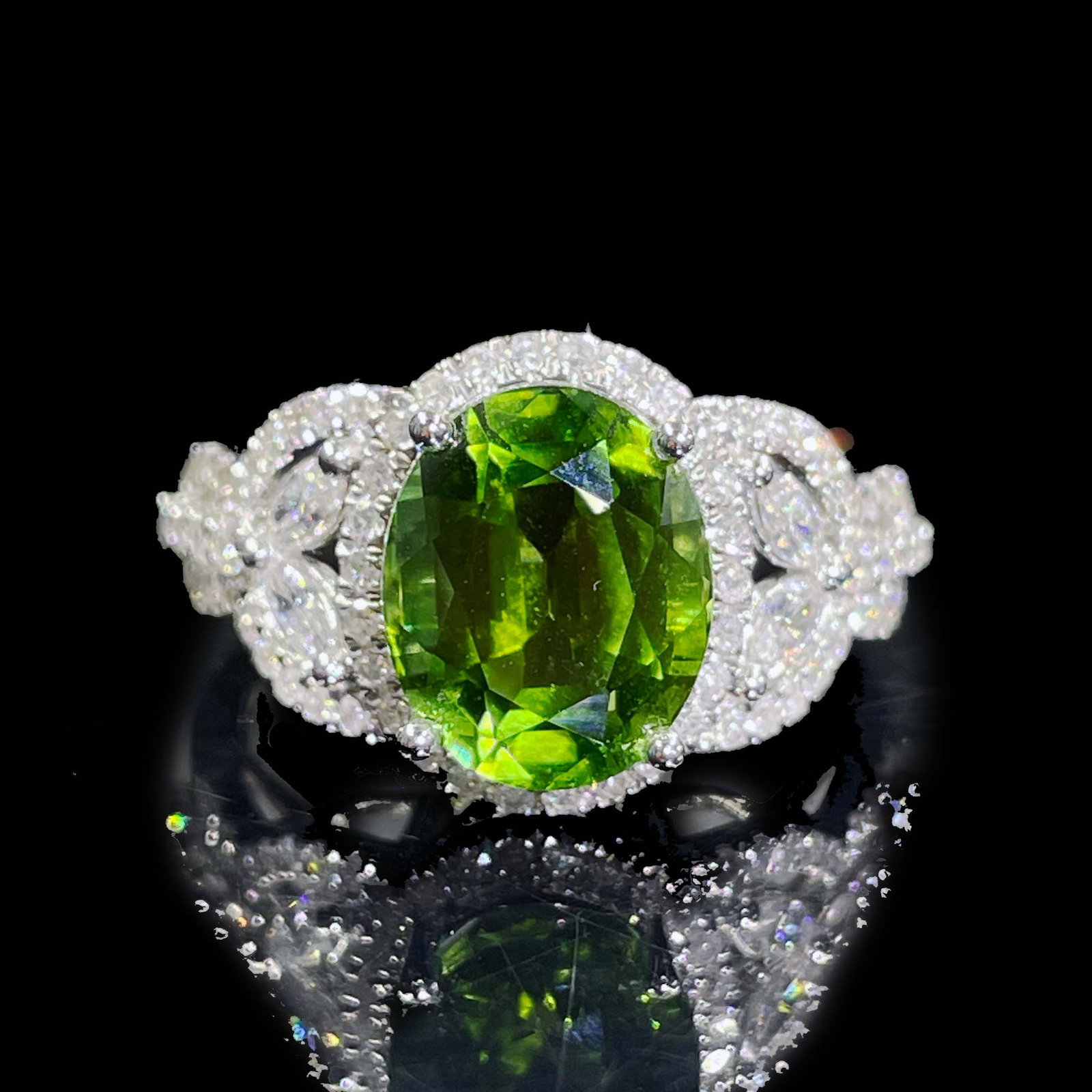 14k Gold 4.58 Ctw Natural Tourmaline & Diamond Ring - 5