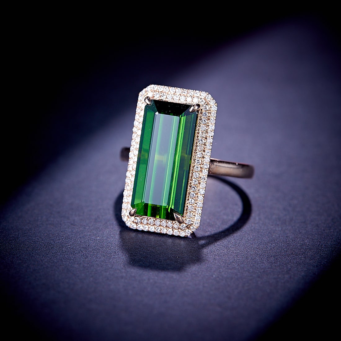 14k Gold 6.41 Ctw Natural Tourmaline & Diamond Ring - 2