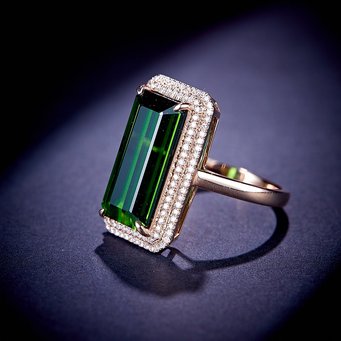 14k Gold 6.41 Ctw Natural Tourmaline & Diamond Ring - 3