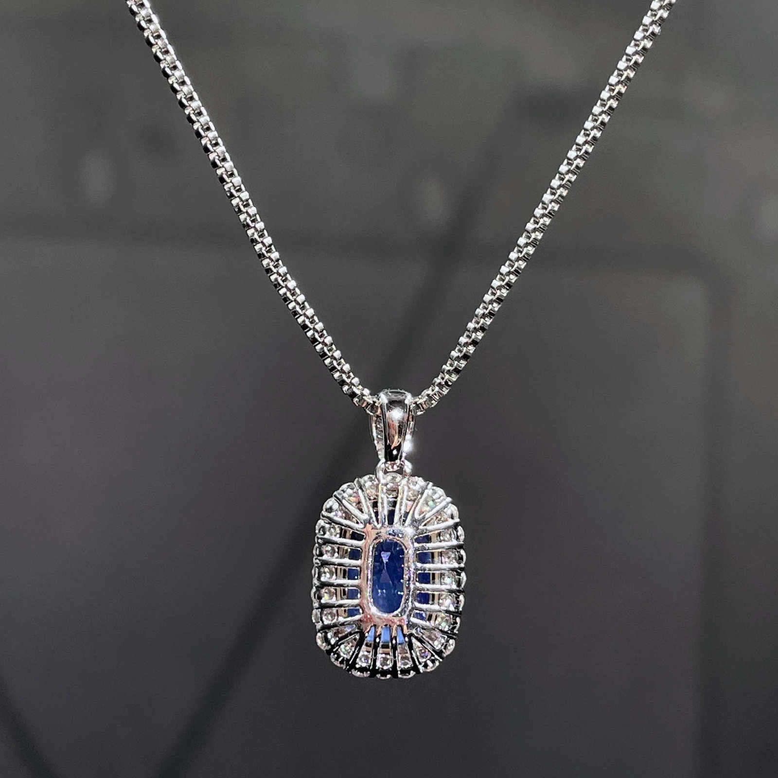 14k Gold 4.09 Ctw Natural Sapphire & Diamond Pendant( Without Chain ) - 6