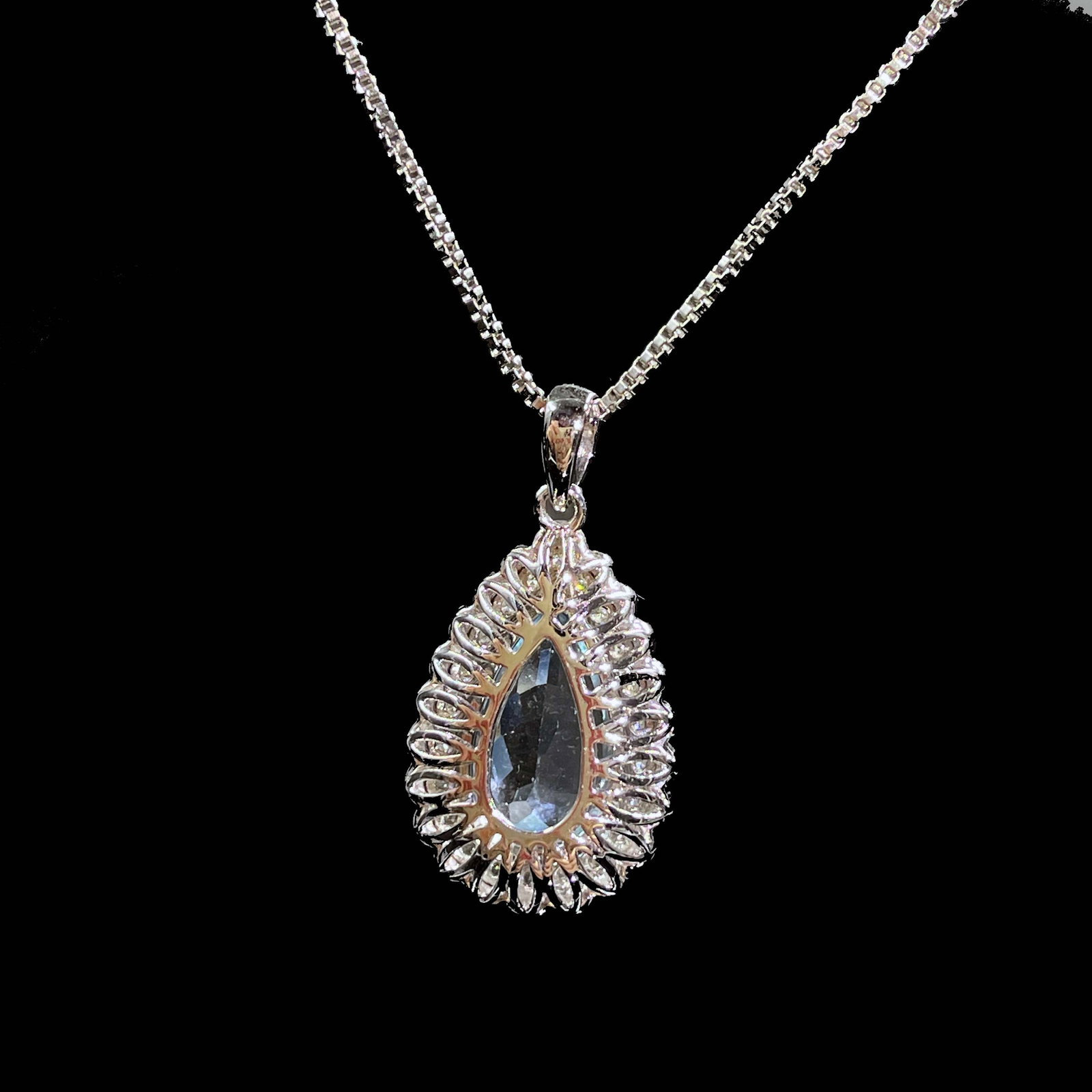 14k Gold 3.36 Ctw Natural Aquamarine & Diamond Pendant( Without Chain ) - 4