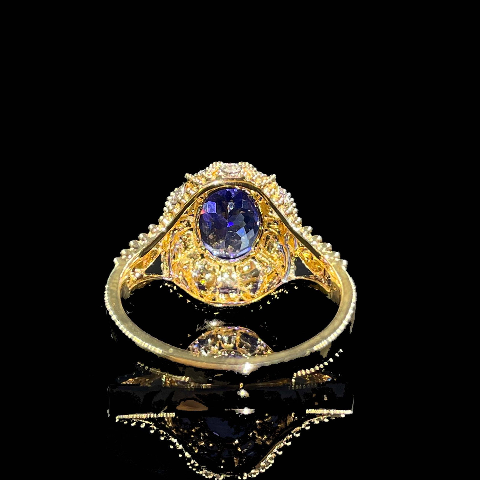 14k Gold 2.16 Ctw Natural Tanzanite & Diamond Ring - 3