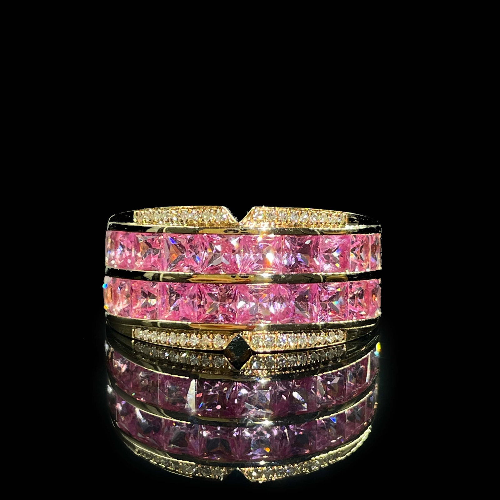 14k Gold 2.33 Ctw Natural Padparadscha Sapphire & Diamond Ring - 2