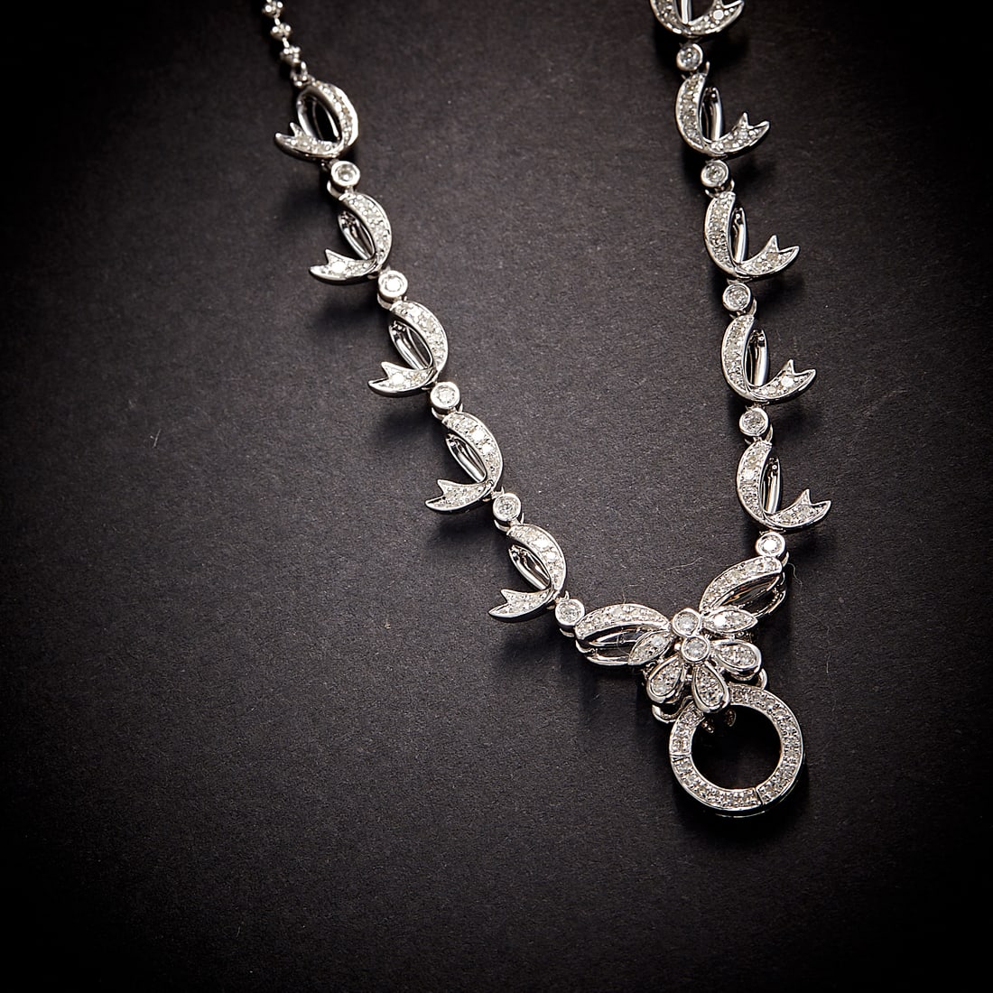 14k Gold 0.65 Ct Natural H Diamond Necklace - 2