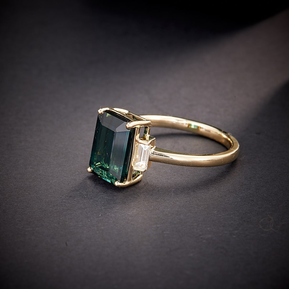 14k Gold 3.35 Ct Natural Tourmaline & Diamond Ring - 3