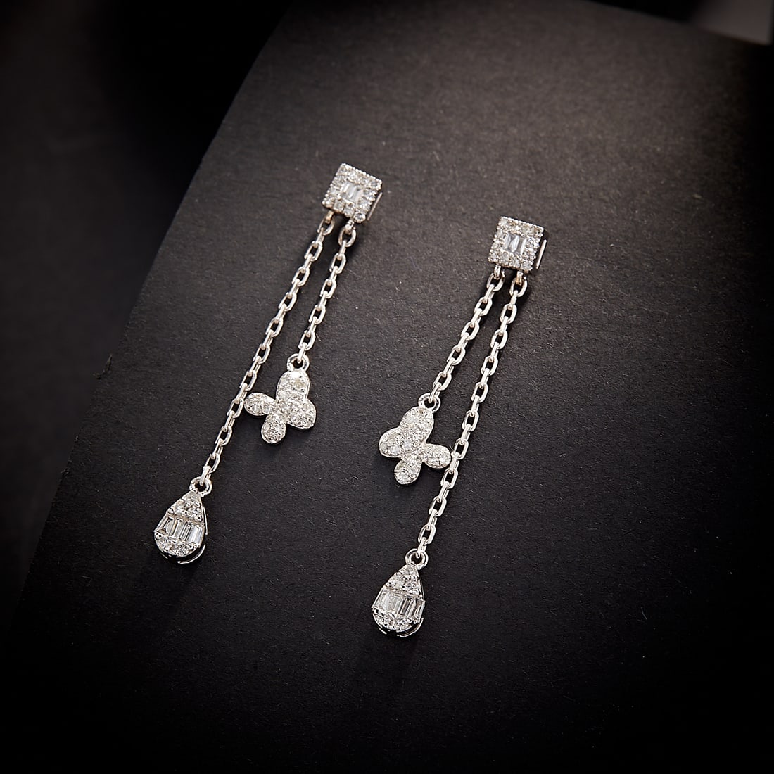 14k Gold 0.36 Ct Natural H Diamond Earrings - 4