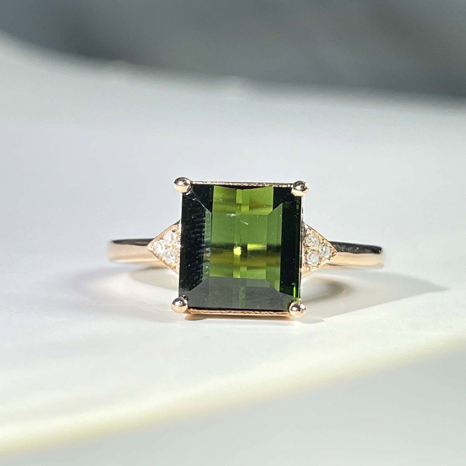 14k Gold 3.03 Ctw Natural Tourmaline & Diamond Ring - 5