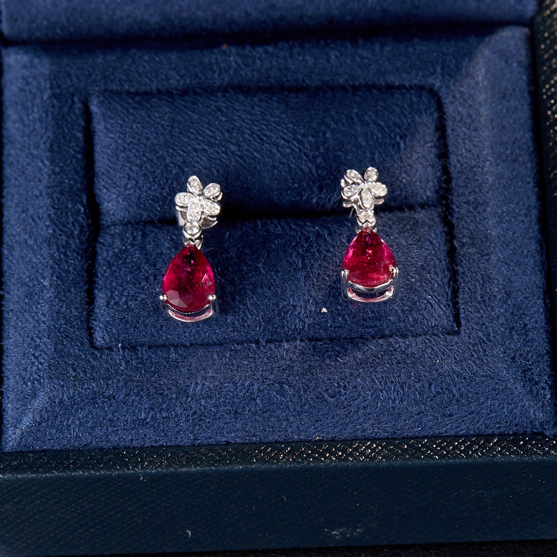 14k Gold 1.92 Ctw Natural Tourmaline & Diamond Earrings - 2