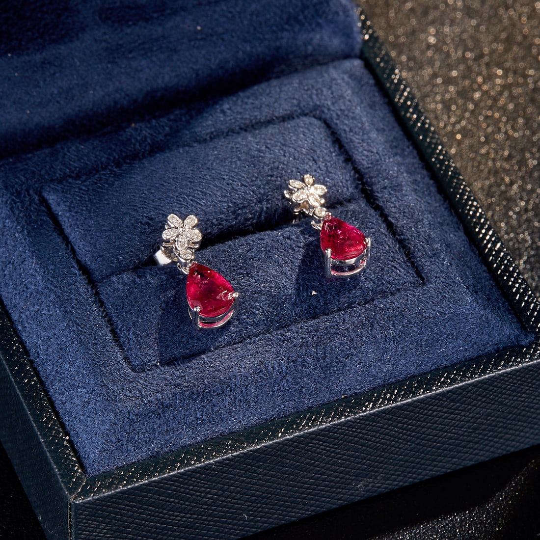 14k Gold 1.92 Ctw Natural Tourmaline & Diamond Earrings - 4