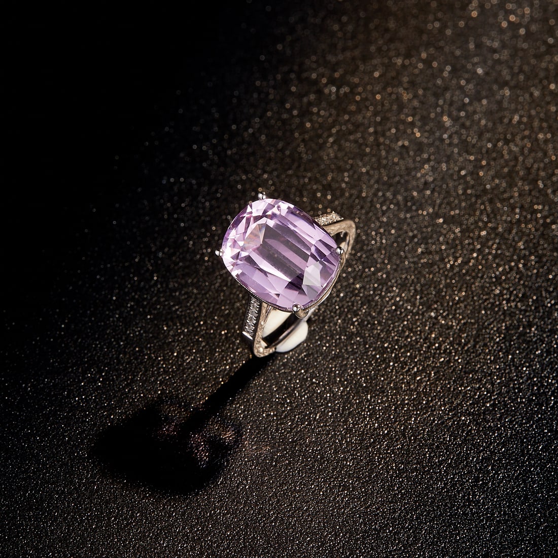 14k Gold 10.23 Ctw Natural Kunzite & Diamond Ring - 5