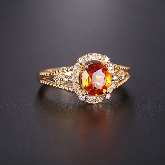 14k Gold 1.19 Ctw Natural Sapphire & Diamond Ring - 2