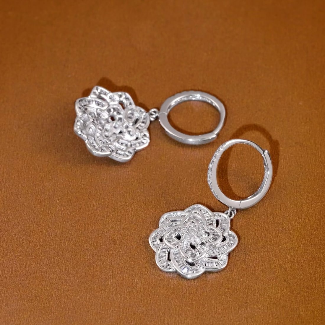 14k Gold 0.9 Ct Natural H Diamond Earrings - 6