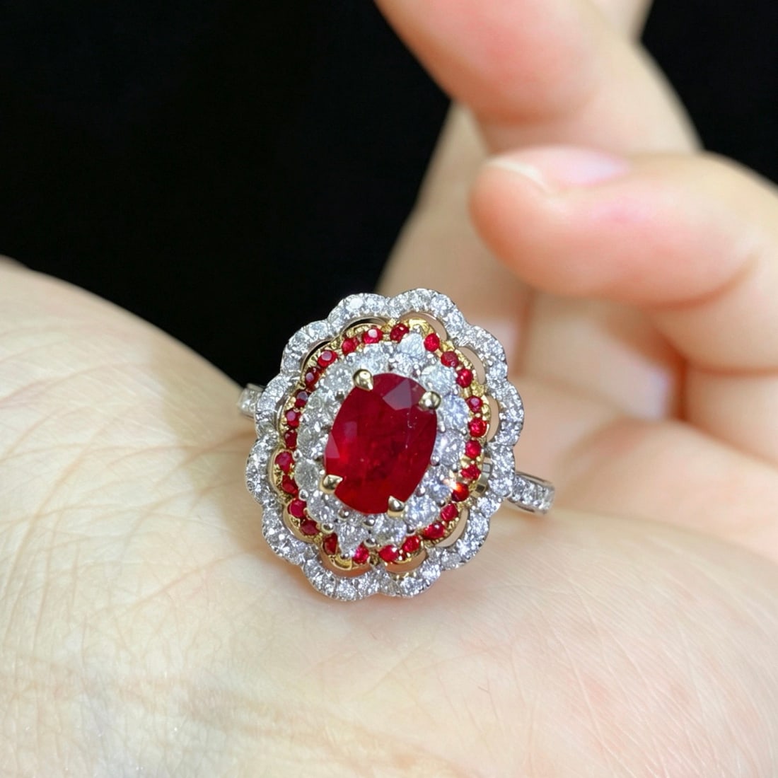 14k Gold 1.23 Ctw Natural Ruby & Ruby Ring - 2