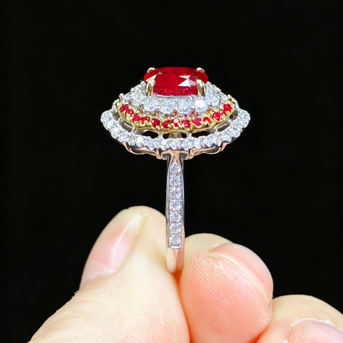 14k Gold 1.23 Ctw Natural Ruby & Ruby Ring - 3