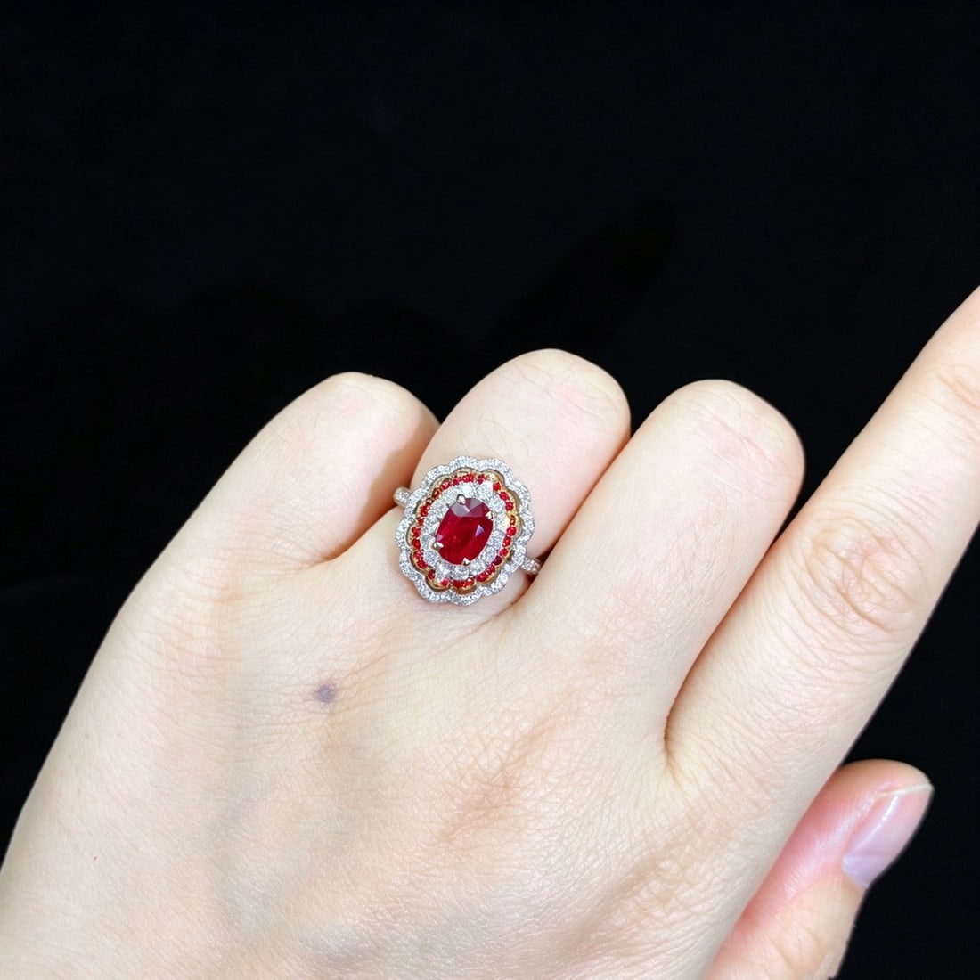 14k Gold 1.23 Ctw Natural Ruby & Ruby Ring - 5