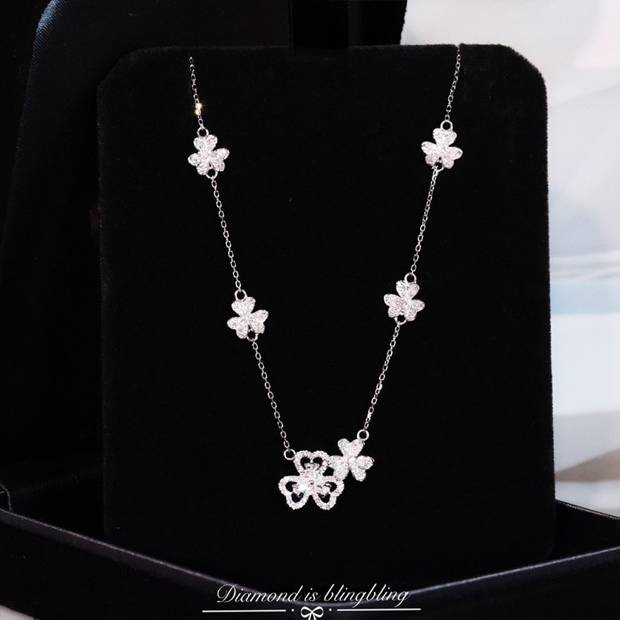 14k Gold 0.43 Ct Natural H Diamond Necklace - 2