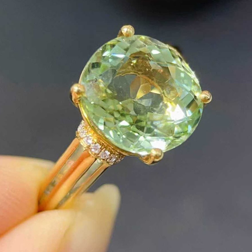 14k Gold 4.45 Ctw Natural Tourmaline & Diamond Ring - 4