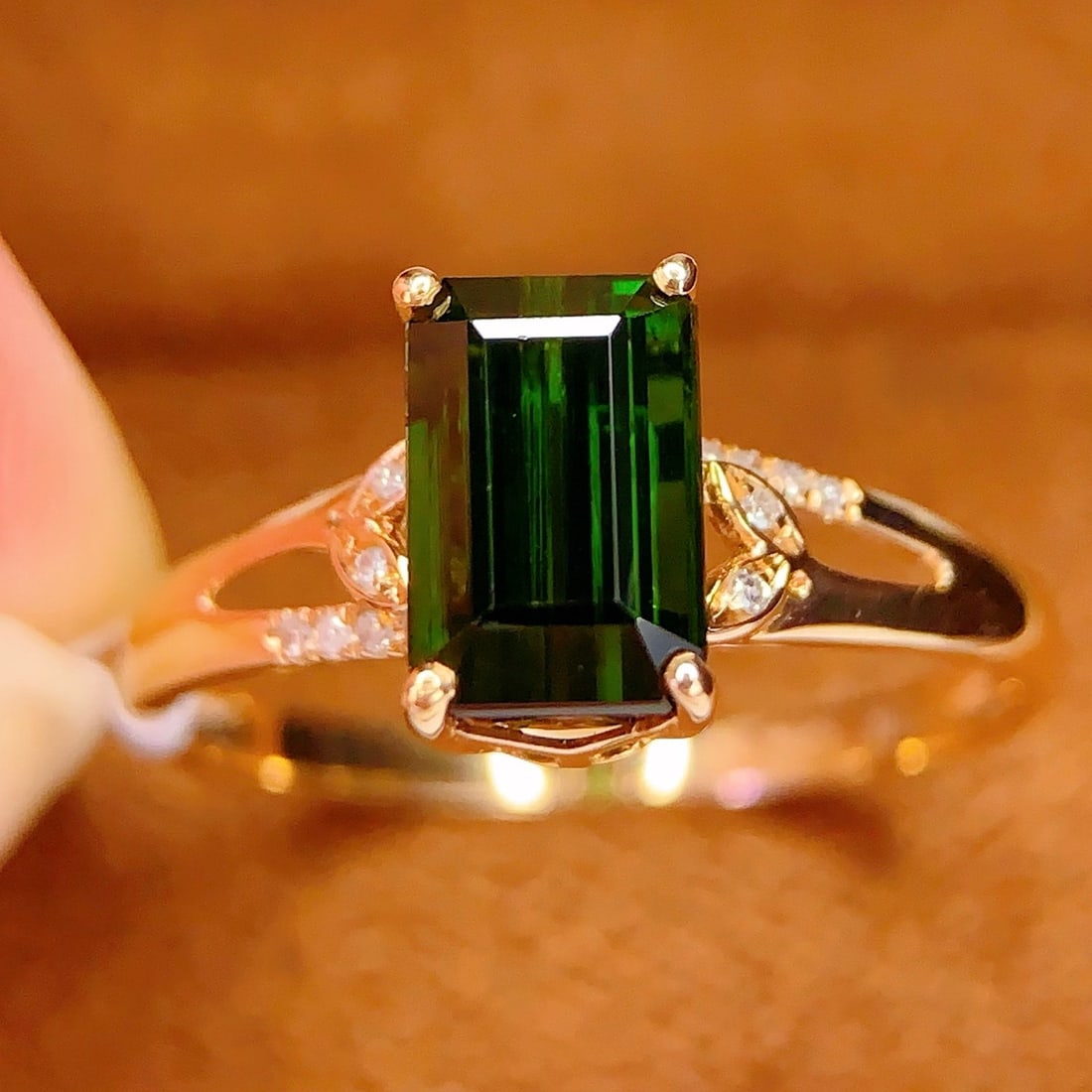 14k Gold 1.7 Ct Natural Tourmaline & Diamond Ring - 4