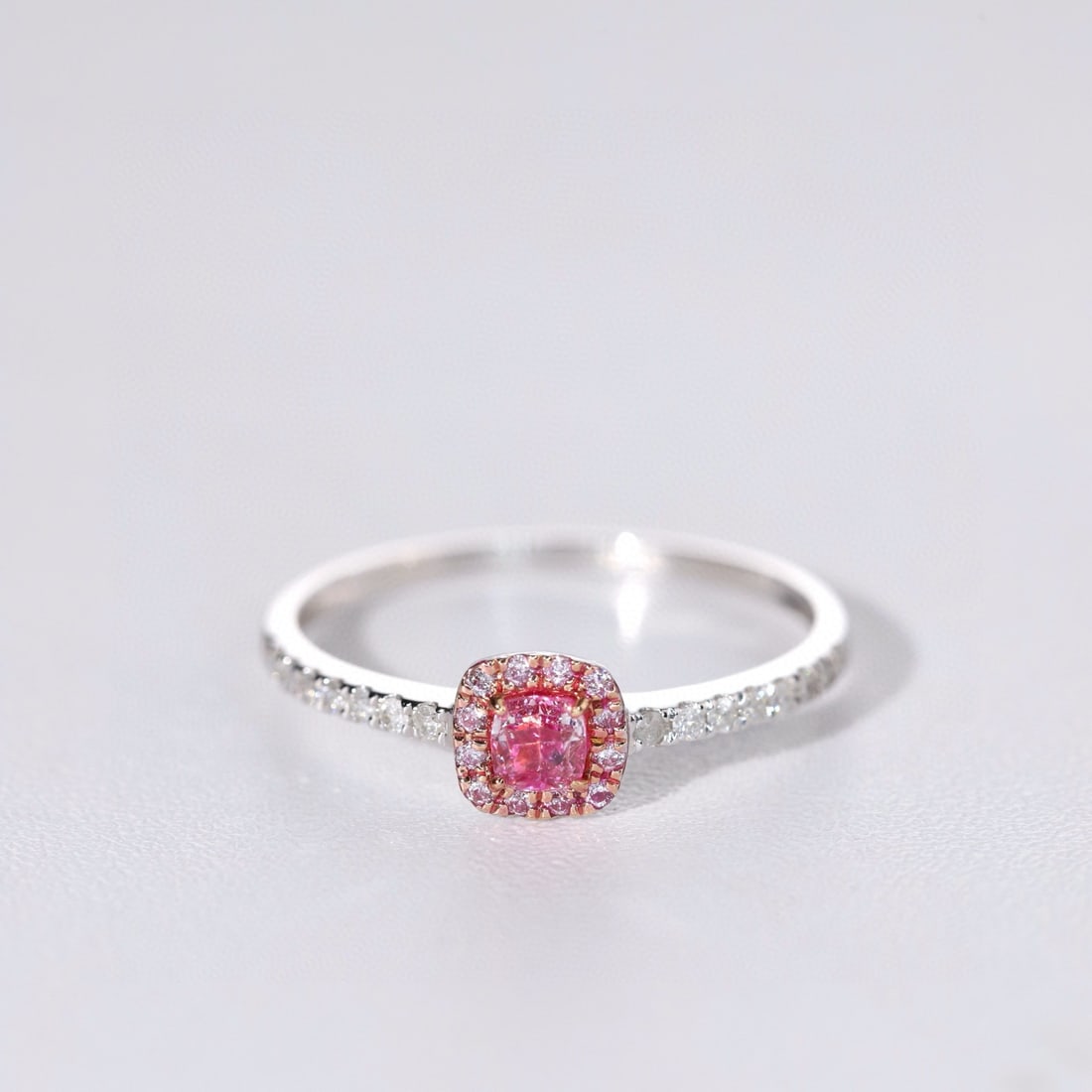 14k Gold 0.40 Ctw Natural Pink Diamond & Diamond Ring - 3