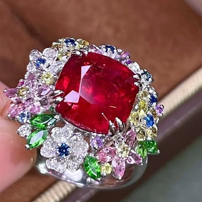 14k Gold 4.89 Ctw Natural Tourmaline & Coloured Gemstone Ring - 4