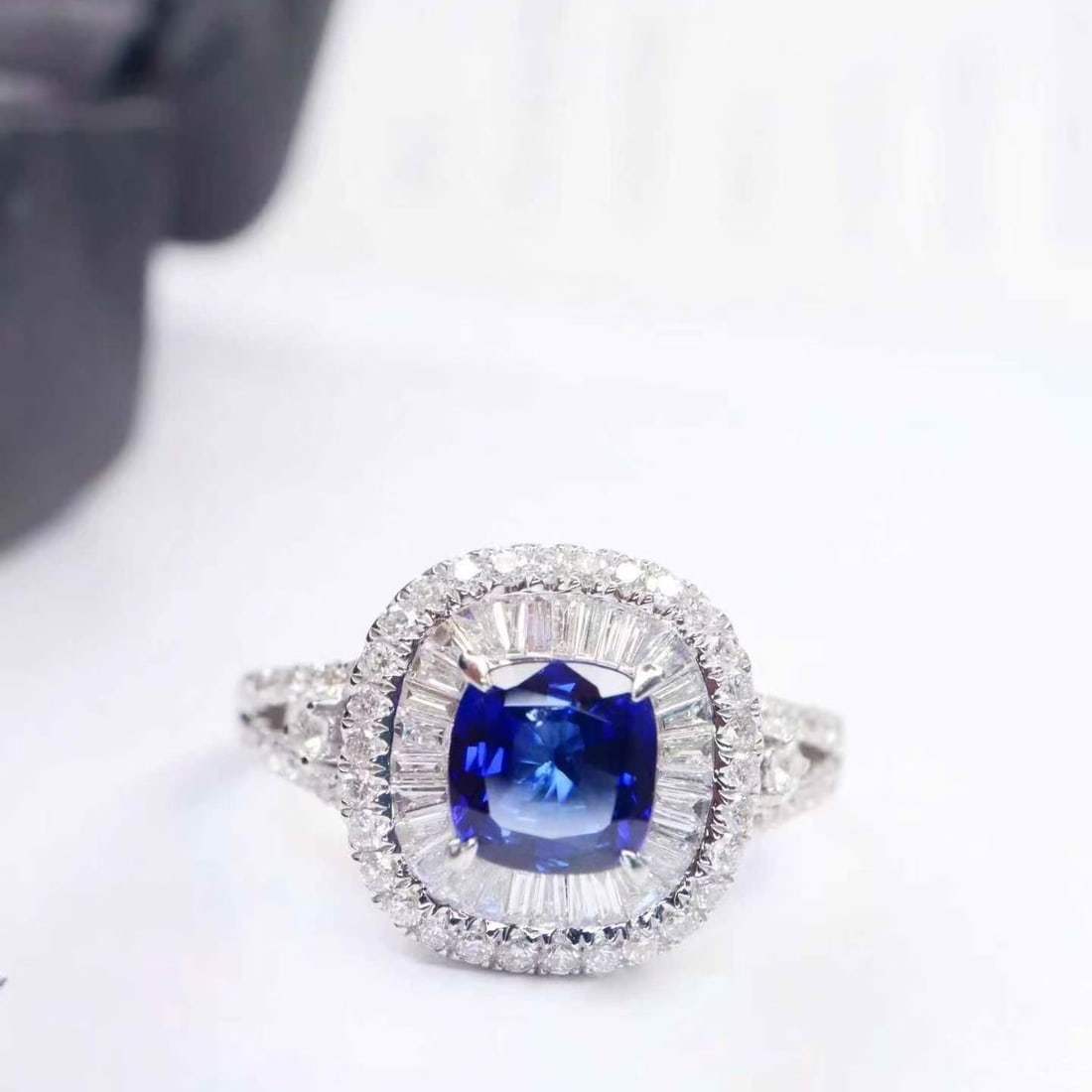 14k Gold 1.91 Ctw Natural Sapphire & Diamond Ring - 2