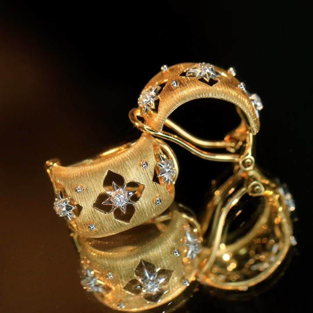 14k Gold 0.1 Ct Natural H Diamond Earrings (1 of 5)