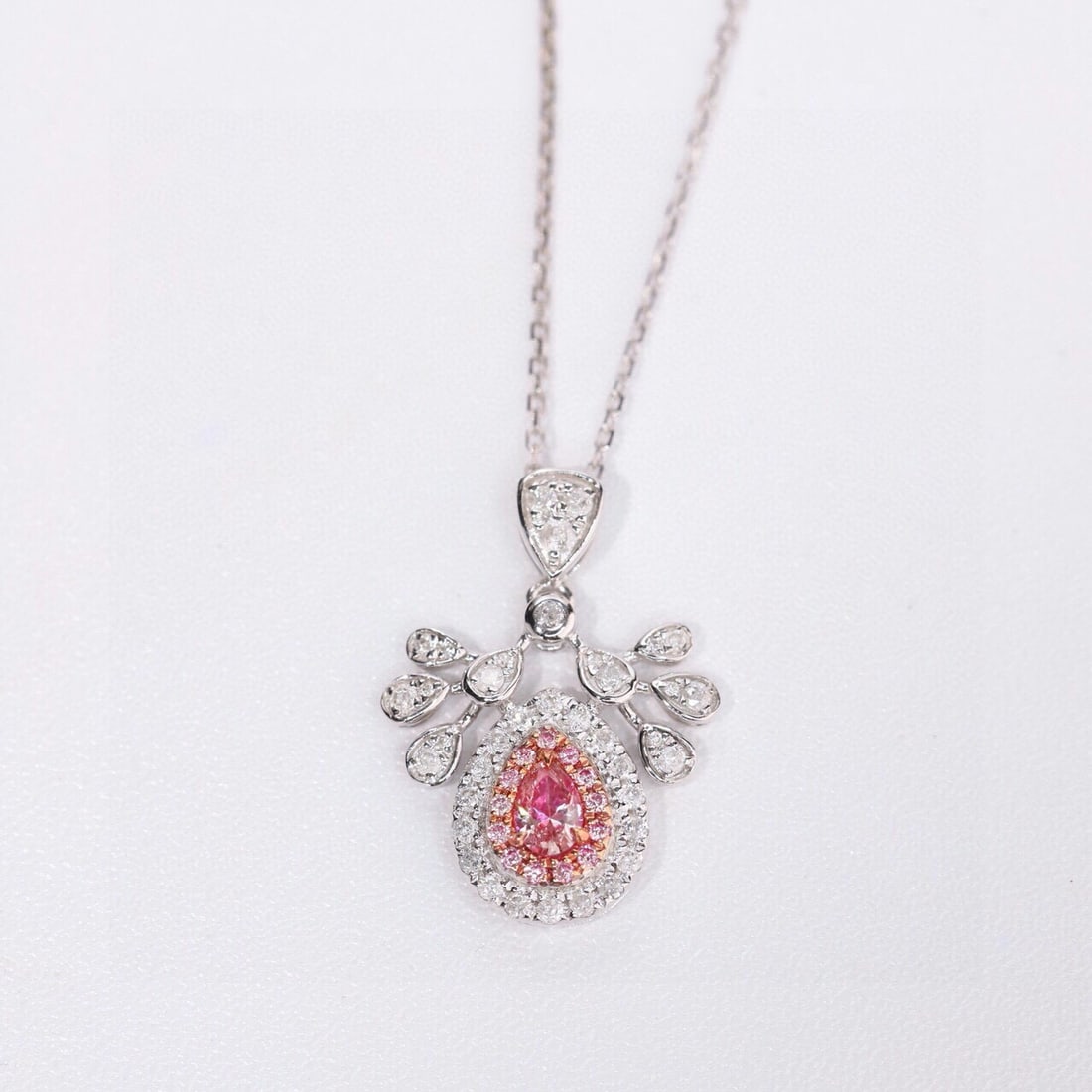 14k Gold 0.47 Ctw Natural Pink Diamond & Diamond Necklace - 4