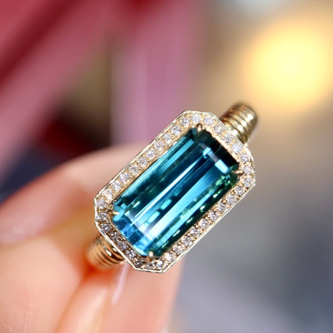 14k Gold 2.42 Ctw Natural Tourmaline & Diamond Ring - 3