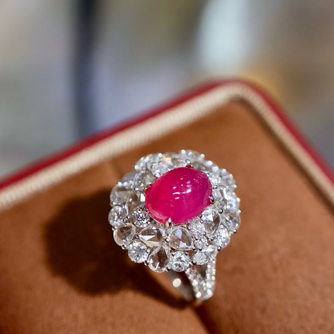 14k Gold 4.07 Ctw Natural Ruby & Diamond Ring - 2