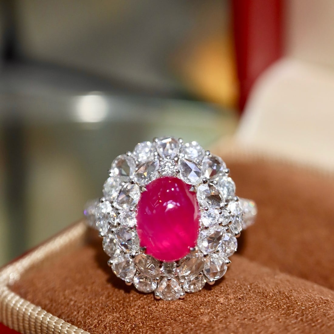 14k Gold 4.07 Ctw Natural Ruby & Diamond Ring - 3