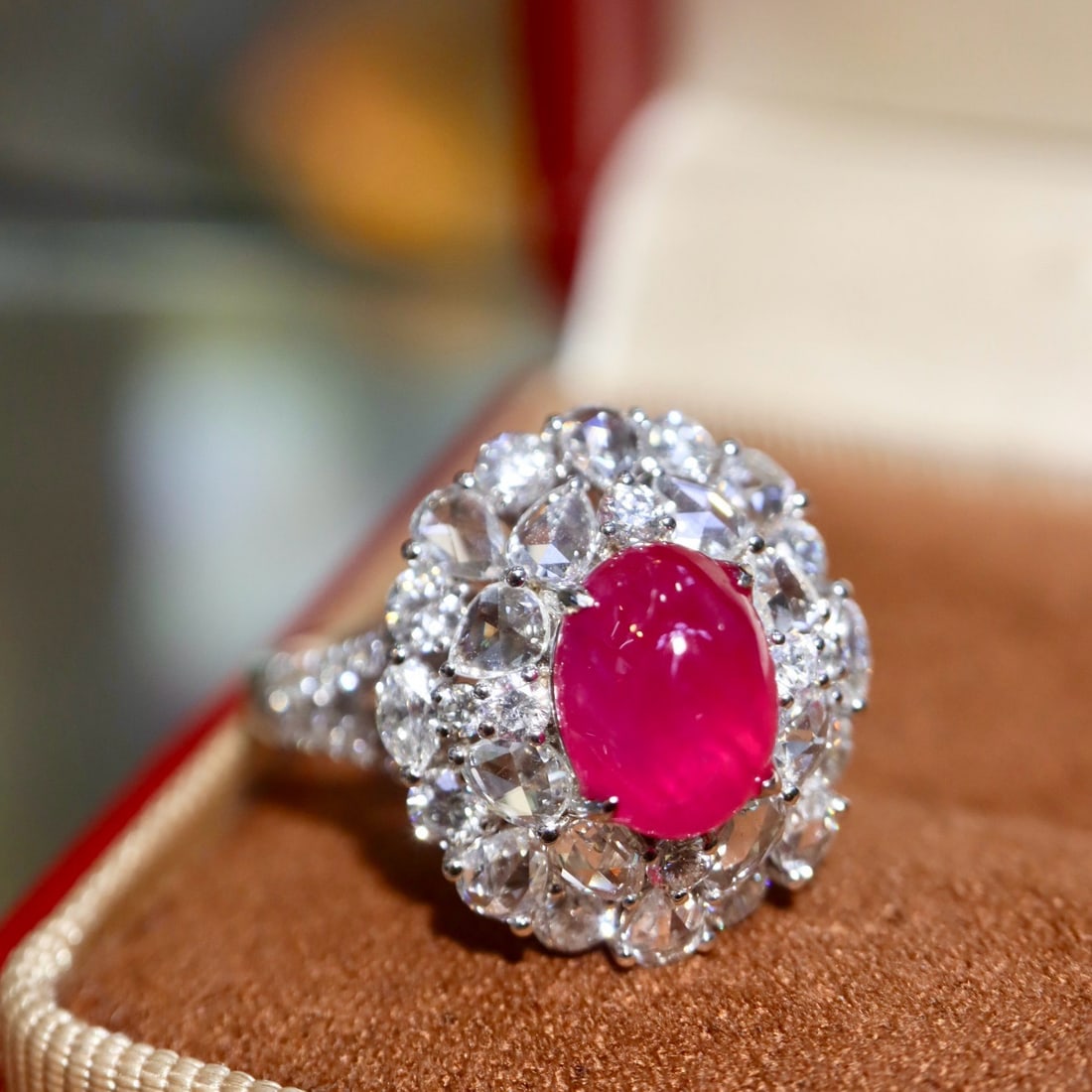 14k Gold 4.07 Ctw Natural Ruby & Diamond Ring - 4