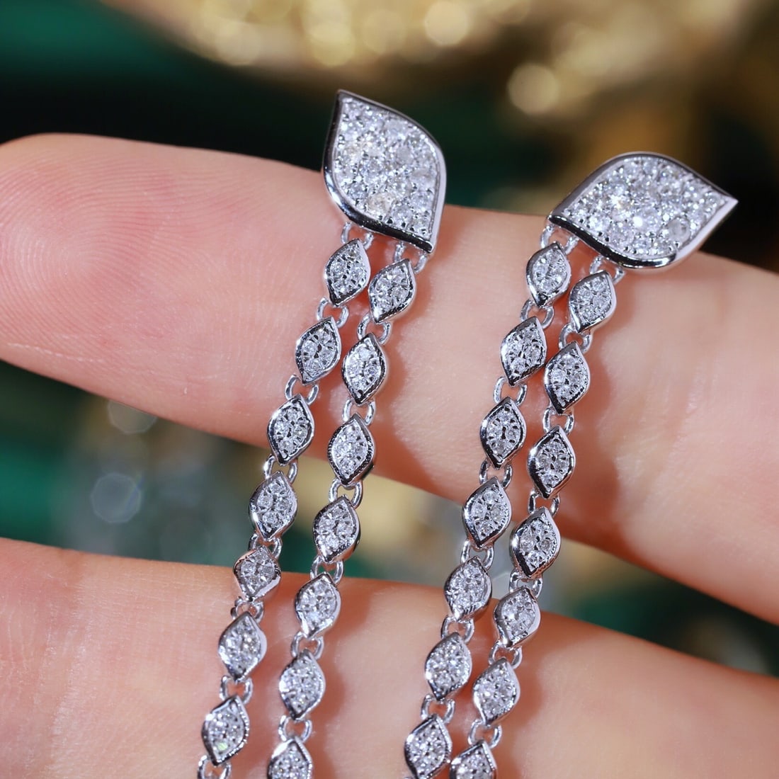 14k Gold 0.66 Ct Natural H Diamond Earrings - 7