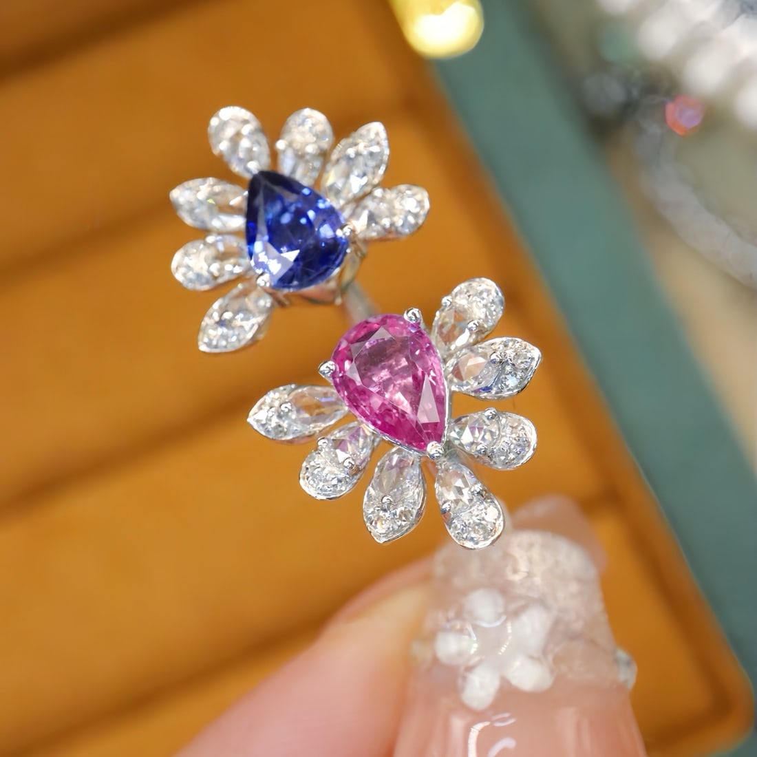 14k Gold 2.24 Ctw Natural Sapphire & Diamond & Toi Et Moi Ring - 3