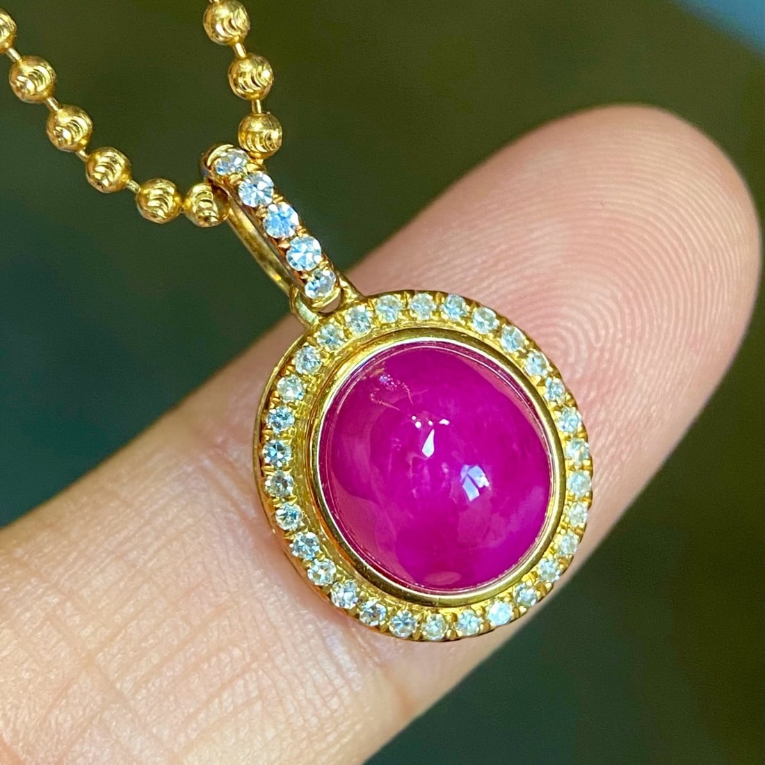 14k Gold 3.75 Ctw Natural Ruby & Diamond Pendant( Without Chain ) - 3