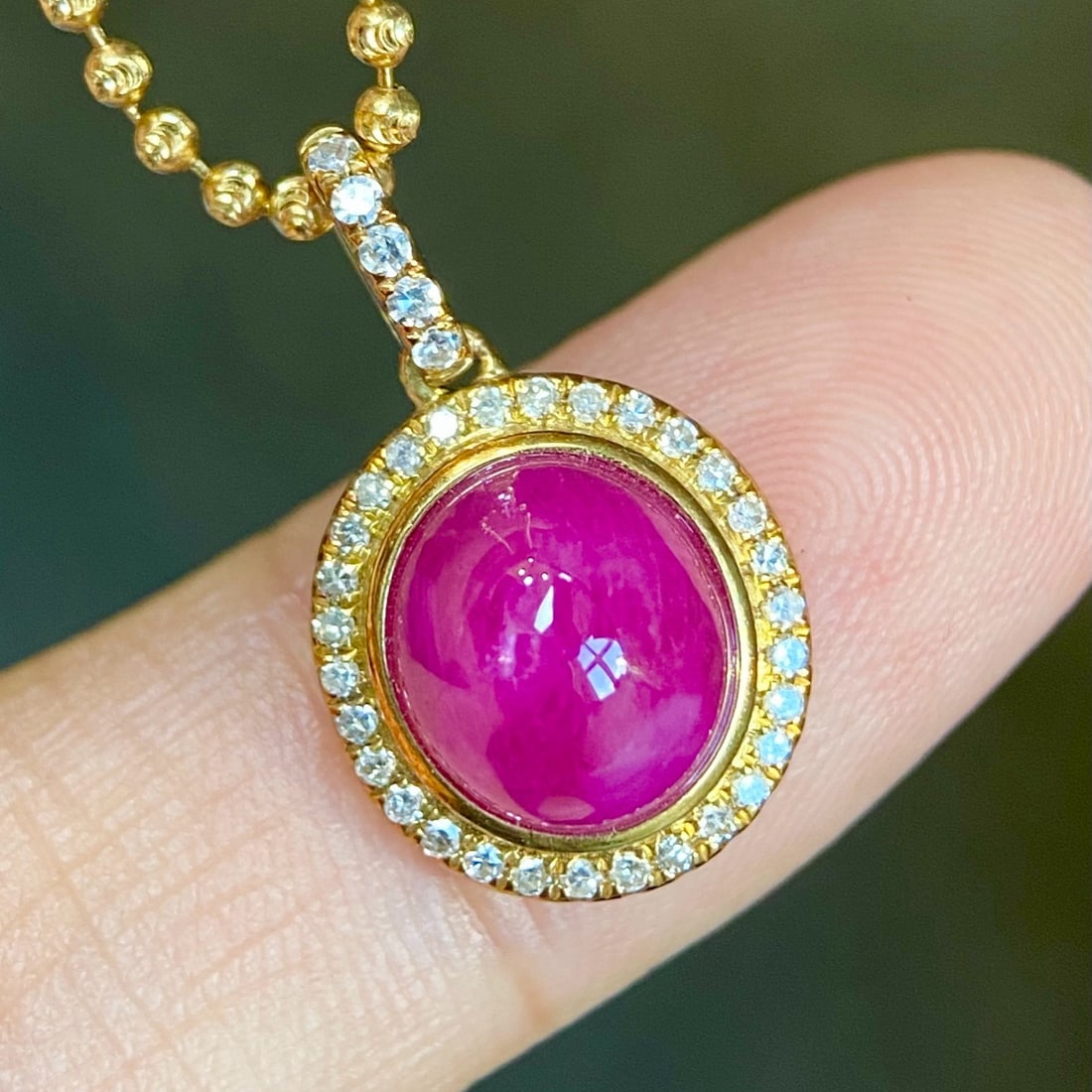 14k Gold 3.75 Ctw Natural Ruby & Diamond Pendant( Without Chain ) - 6