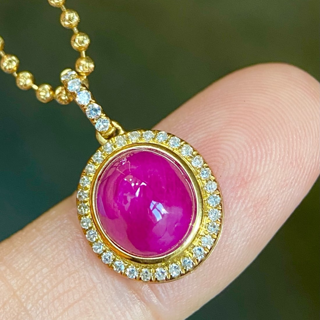 14k Gold 3.75 Ctw Natural Ruby & Diamond Pendant( Without Chain ) - 7