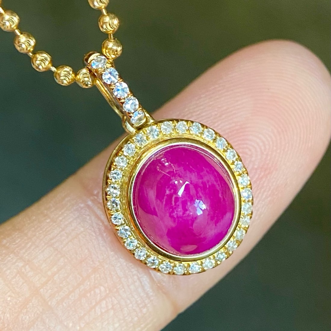 14k Gold 3.75 Ctw Natural Ruby & Diamond Pendant( Without Chain ) - 8