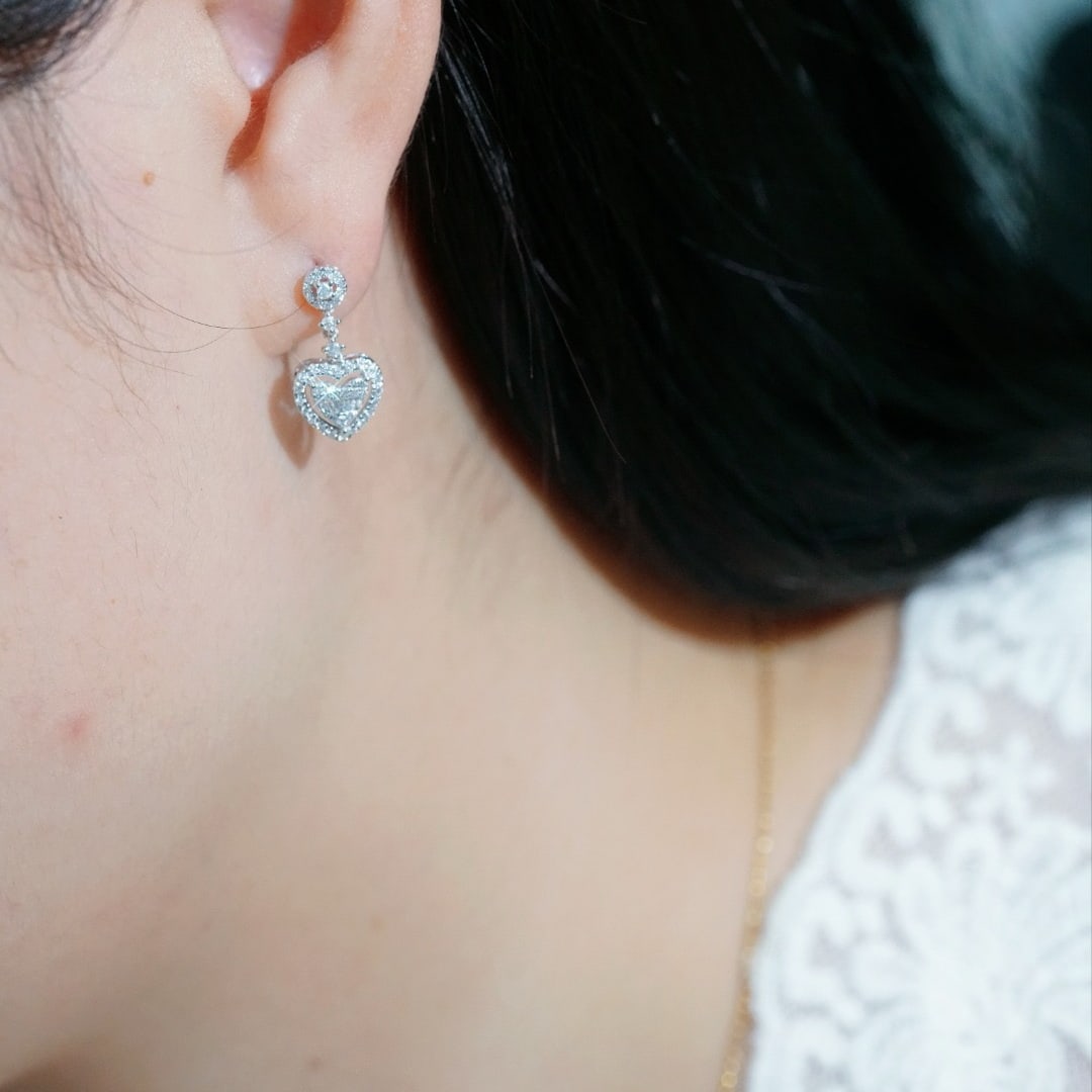 14k Gold 0.46 Ct Natural H Diamond Earrings - 3