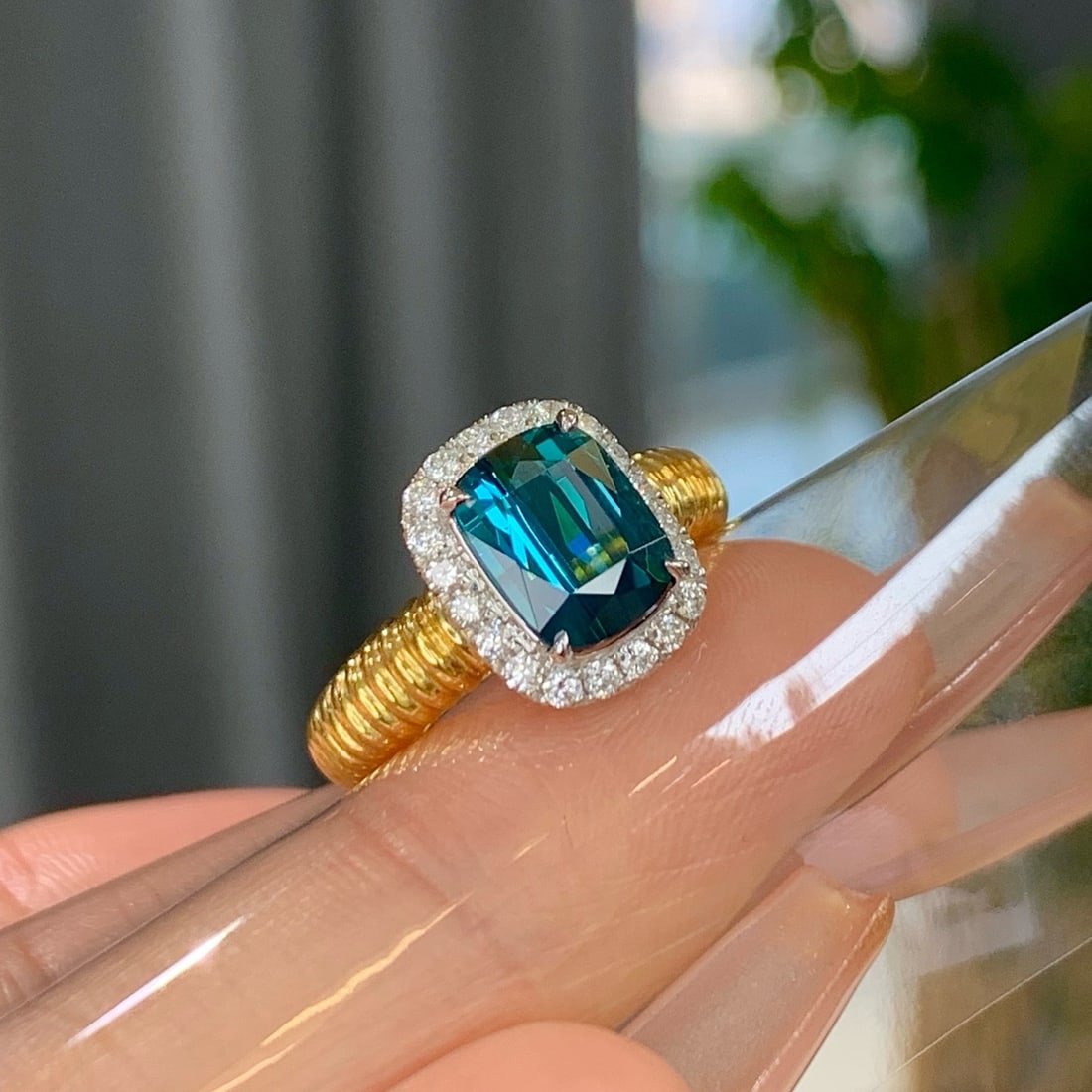 14k Gold 2.61 Ctw Natural Tourmaline & Diamond Ring - 2