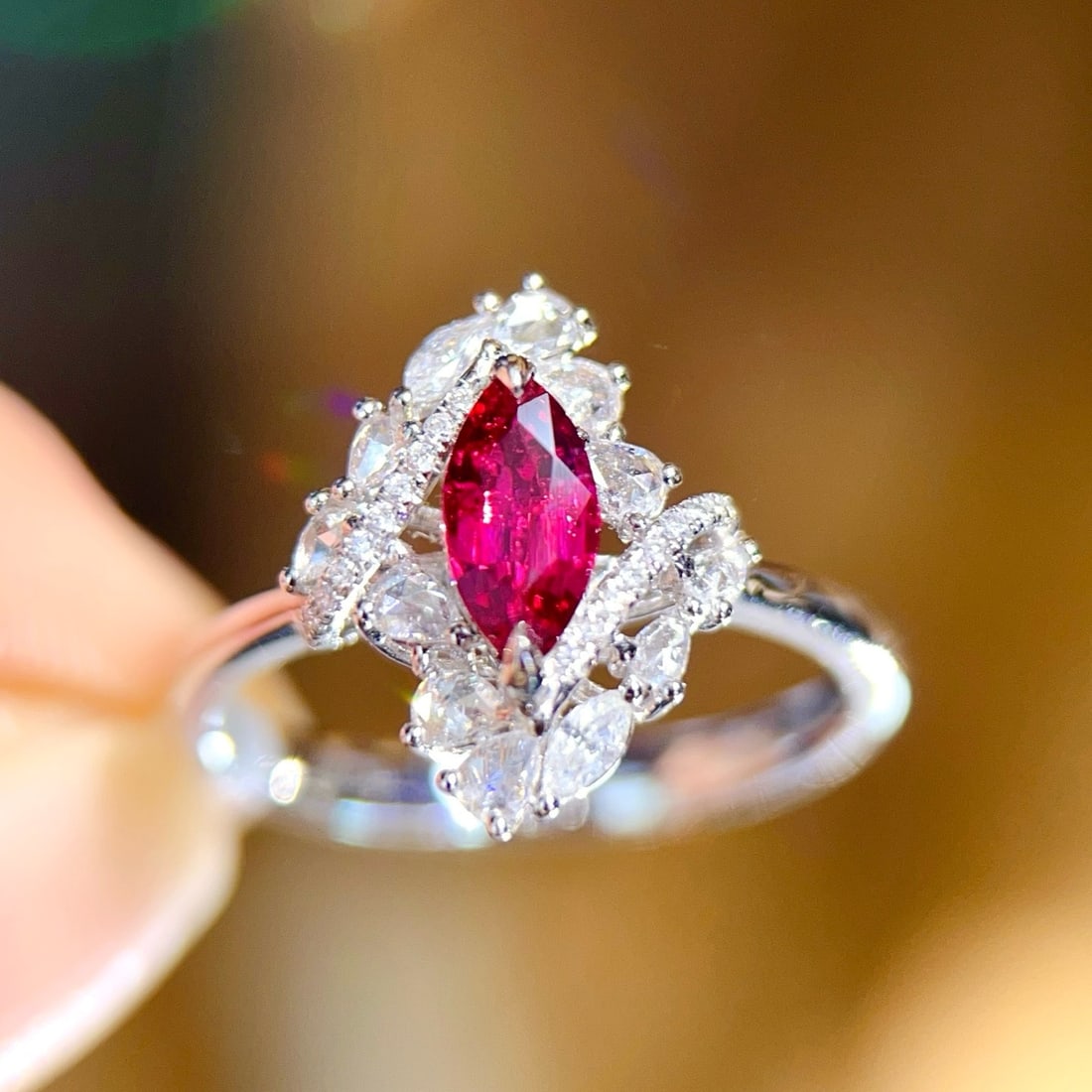 14k Gold 1.11 Ctw Natural Ruby & Diamond Ring - 2