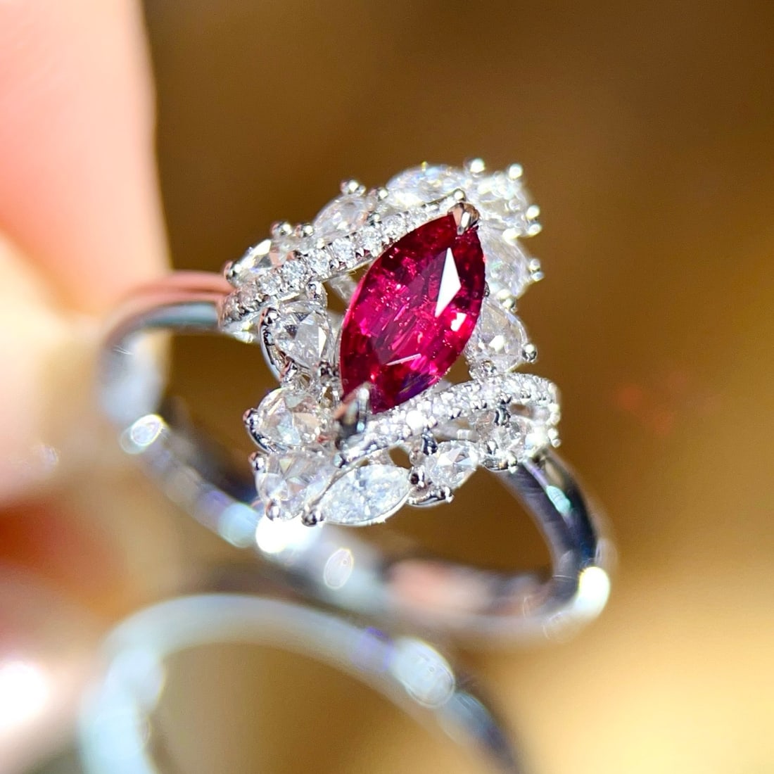 14k Gold 1.11 Ctw Natural Ruby & Diamond Ring - 4