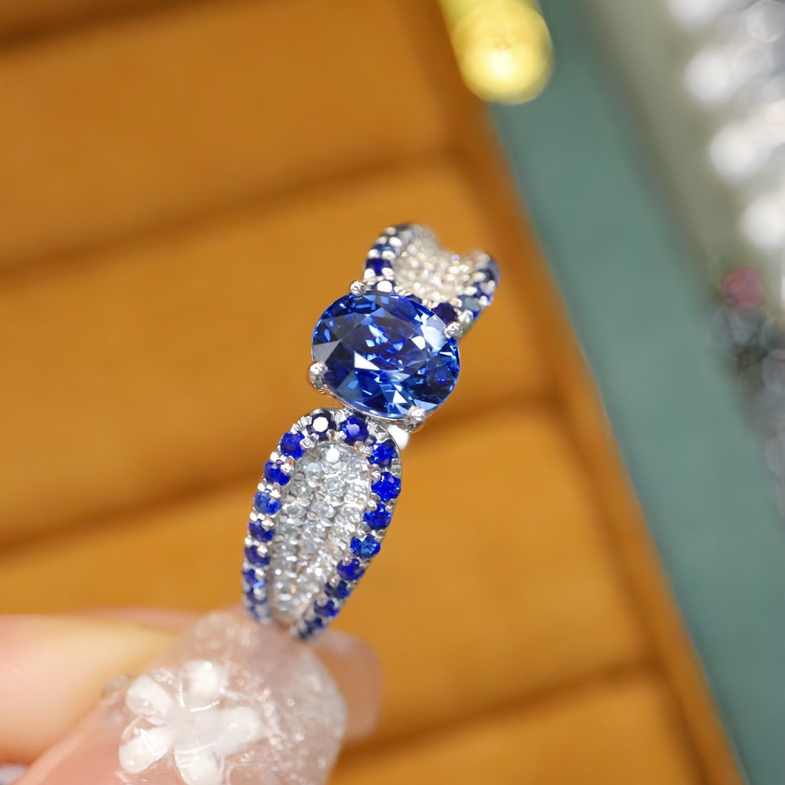 14k Gold 1.14 Ctw Natural Sapphire & Diamond Ring - 2
